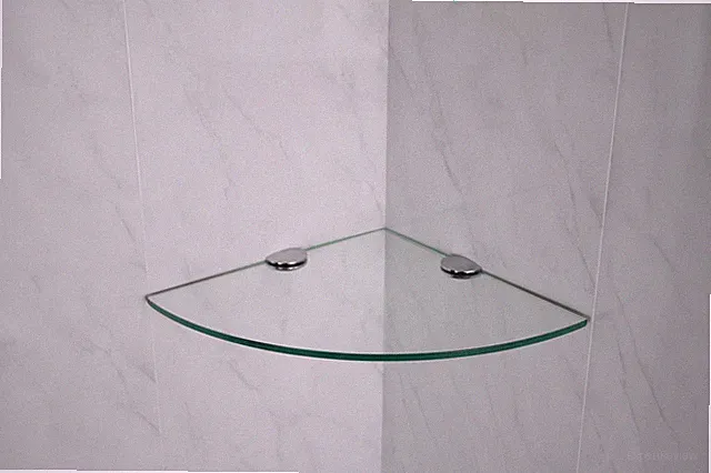 Glas Eckregale Wandmontage klar mit verschiedenen verchromten Stützen