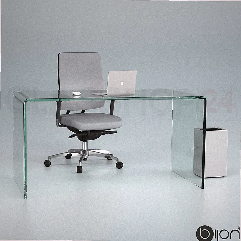 Glas Schreibtisch Echtglas (B/T/H) 120x60x75cm Glastisch Bürotisch Computertisch