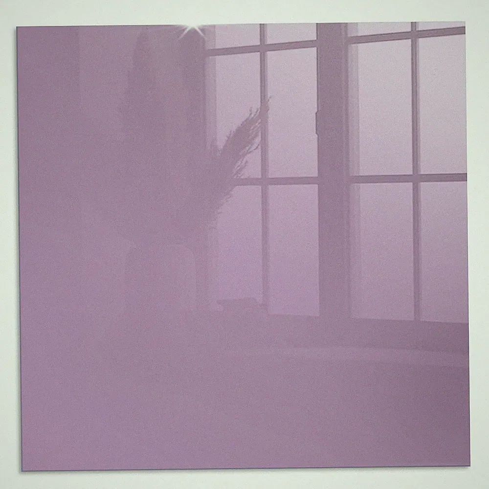 Glasauflage für den Couchtisch zum Auflegen Hellviolett Quadratisch 50 cm