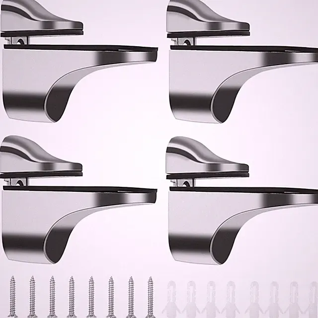 Glasbodenträger-Set, Verstellbare Glasregalhalter 4 Stück, Zinklegierung