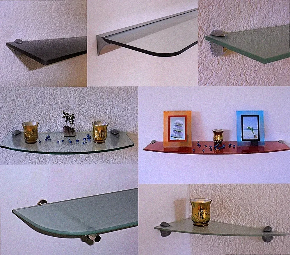 Glasregal CLARO Wandregal Größe / Farbe wählbar Badregal Glas Ablage Wand Regal
