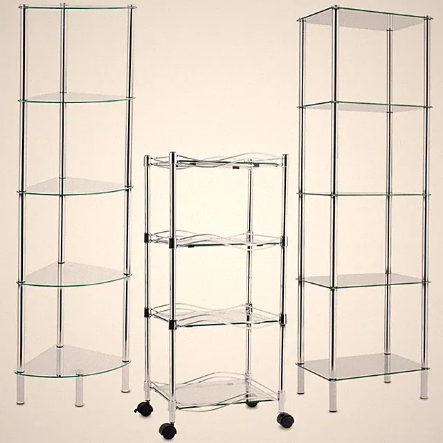 Glasregal Eckregal Regal Glas Badregal Glasablage Standregal Bad Vitrine Rollen