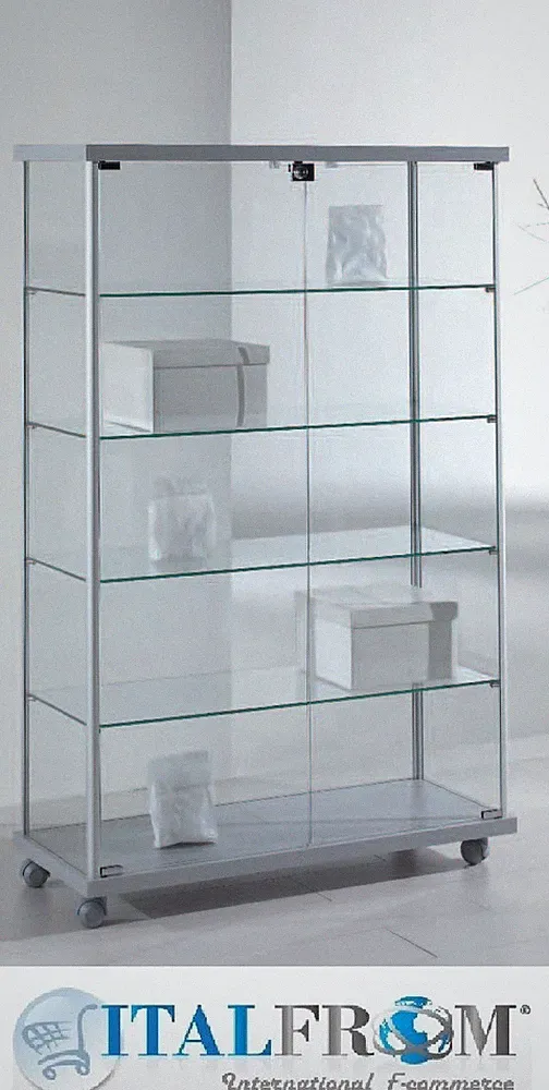 Glass Display mit Rädern Vitrine Schaukasten Büromöbel Ladenmöbel Italfrom 73/14