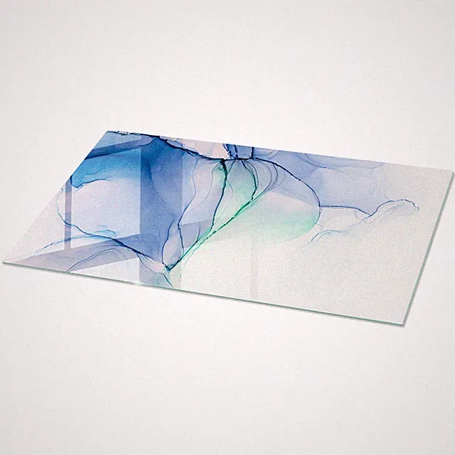 Glastischplatte mit Pflegeleichter Glatter Oberfläche Bunte Wellen 120x60 cm