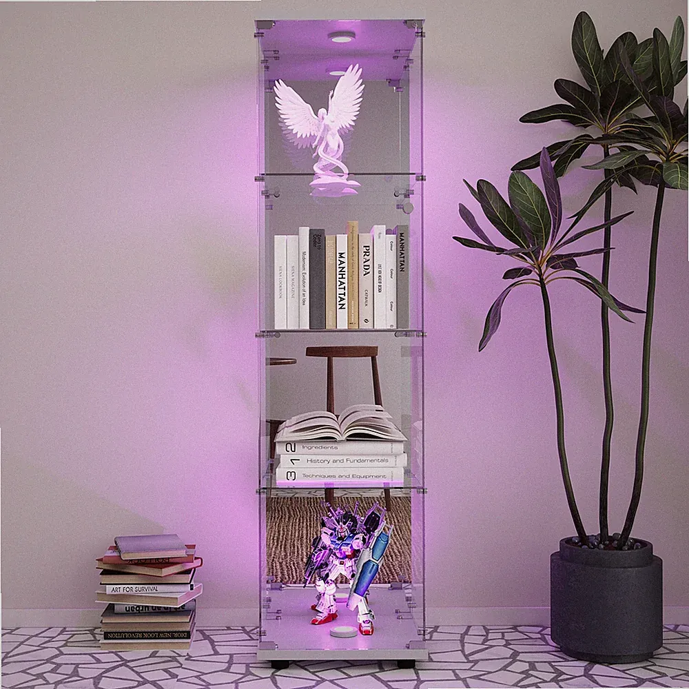 Glasvitrine (163x42x36cm) Regal Schrank Sammlervitrine Standvitrine mit Schloss