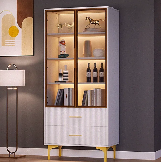 Glasvitrine 176x70x35 cm Regal Schrank Emit LED-Licht SG Sammlervitrine Hochschr
