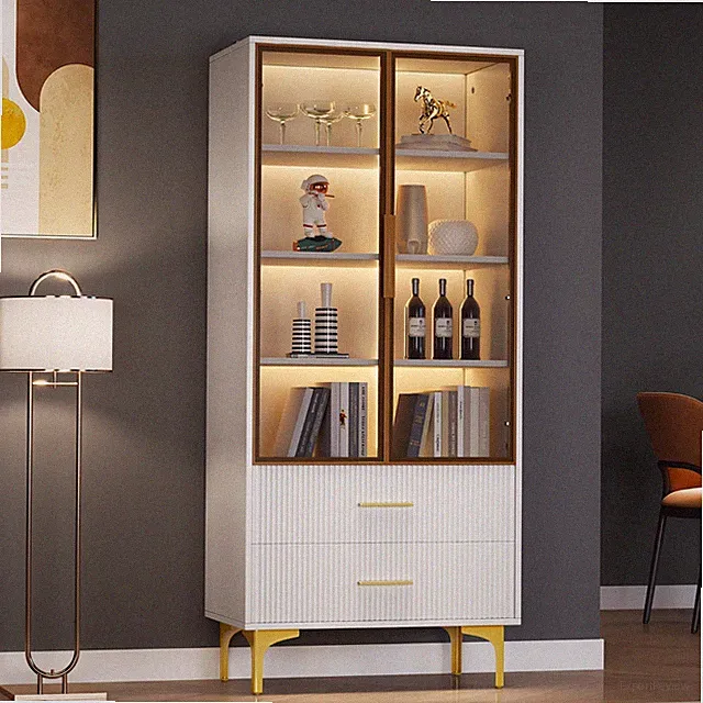 Glasvitrine 176x70x35 cm Regal Schrank mit LED-Licht Sammlervitrine Hochschrank