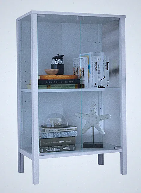 Glasvitrine Jensol mit ESG Glas stehend H. 80 x B. 60 x T. 35 cm - VCM