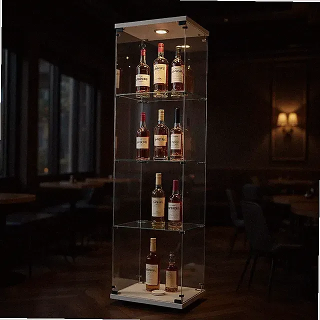 Glasvitrine mit Led Glas Vitrinenschrank 163cm Sammlervitrine Büro Standvitrine