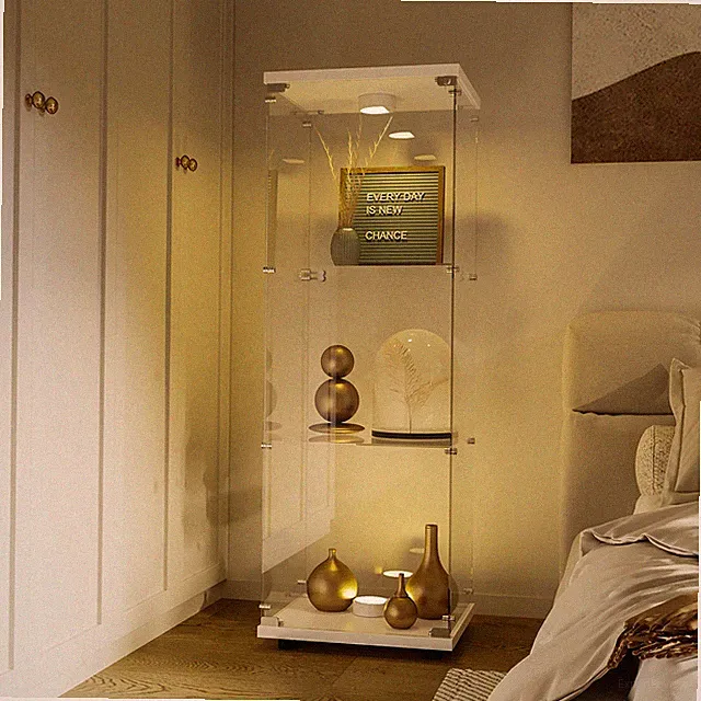 Glasvitrine Standvitrine 3 Lagen Glas Vitrine Sammlervitrine Vitrinenschrank