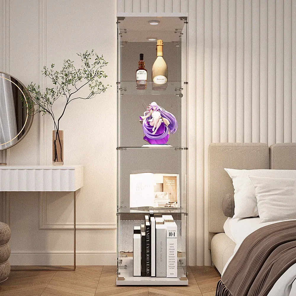Glasvitrine Standvitrine Sammlervitrine Schrank Regal mit Schloss 163x42x36 cm
