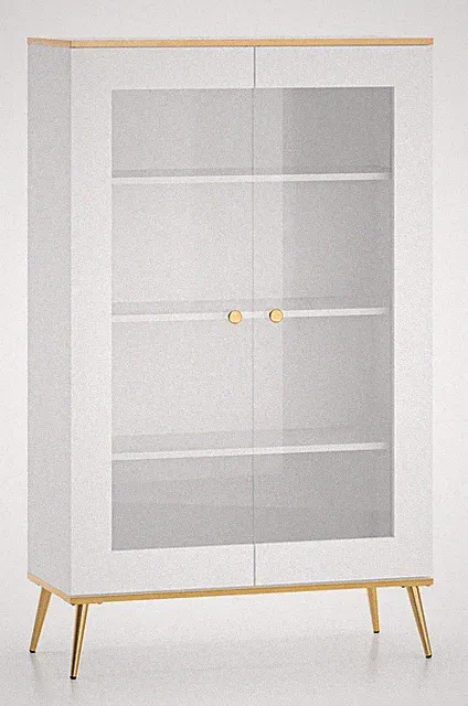 Glasvitrine Viterbo Standvitrine 92x40x152cm Alpinweiß 2-türig