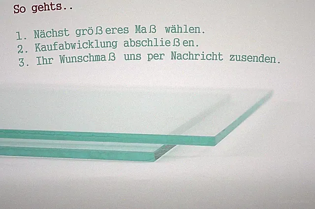 Glaszuschnitt Glasboden Glasscheibe Glasplatte Klarglas nach Maß Glas auf Maß