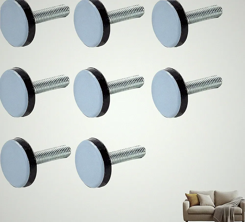 Gleiter aus Stahl Gummi für Möbel mit M6 Gewinde, Schutz für Laminat PVC Linoleu