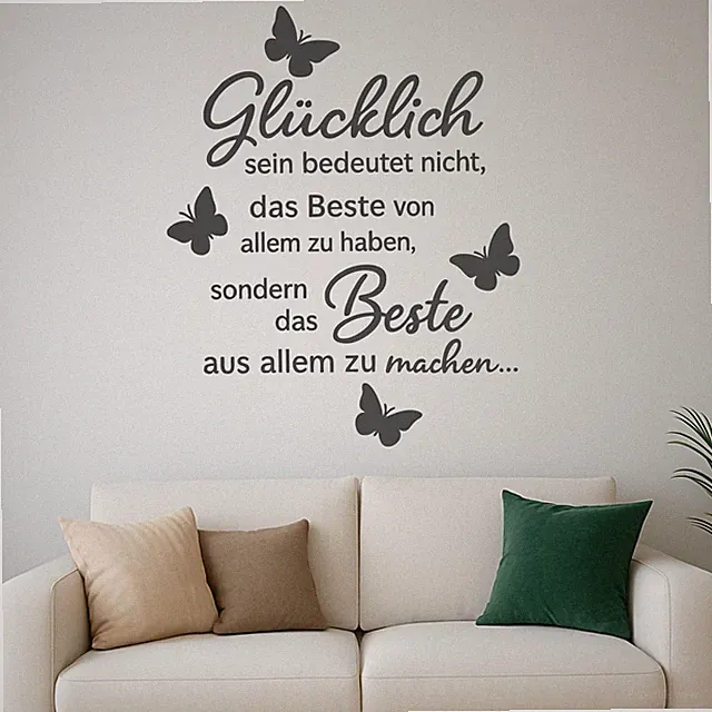 Glücklich Sein Beste Wandtattoo Spruch Schriftzug Zitat Wanddeko Aufkleber Decor
