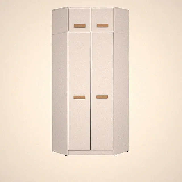 Grant 08+15,Eckschrank,Kleiderschrank+Aufsatz mit 2 Kleiderstangen und Fächer