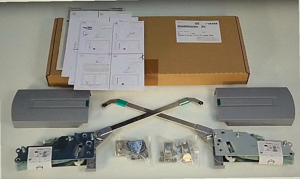 Grass Klappenbeschlag Kinvaro F-20 Komplett Set Klappenhalter Küchenklappe