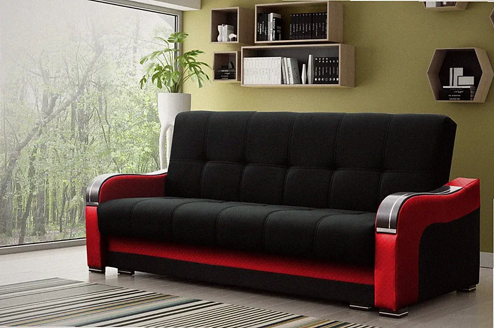 Grau Schlafsofa VOLTA Wohnzimmer Sofa HR Schaumstoff Bettkasten mit Automat