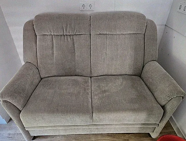 Graues 2-Sitzer Sofa 140x90x100 cm, 100% Polyester, einfarbig