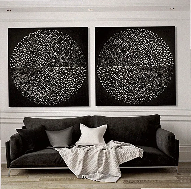 GREYSTONE Leinwand BILD XXL Abstrakt Modern Kunst über Sofa Schwarz Weiß Grau