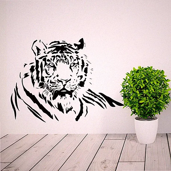 Groß Tiger Katze Wildes Tier Vinyl Wand Aufkleber Schlafzimmer Lounge Heim Dekor