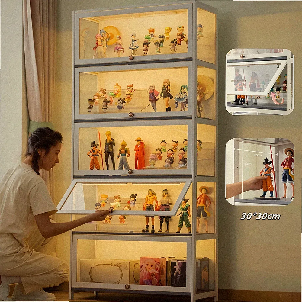 Große Acryl Vitrine Einzelvitrine Figure Modellautos Schaukasten weiß 172cm