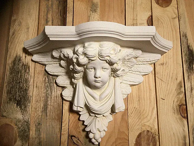 Große Konsole Engel Wandkonsole Kaminkonsole Barock TOP in 3 Farben Auswahl