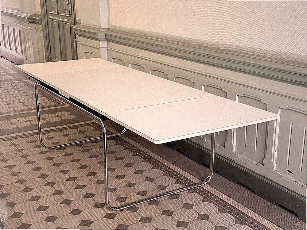 Großer Esstisch Desk Tisch Table Ausziehbar Bauhaus Chrom 1960