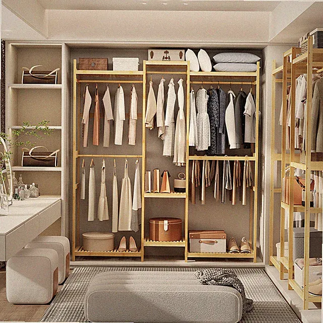 Großer Garderobenständer XL Kleiderschrank offener Kleiderständer 41.5x177x196CM