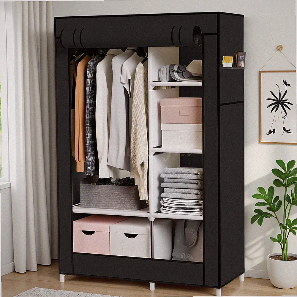 Großer Kleiderschrank aus Stoff Kleiderschrank Tragbarer Schrank 166*42.5*102cm