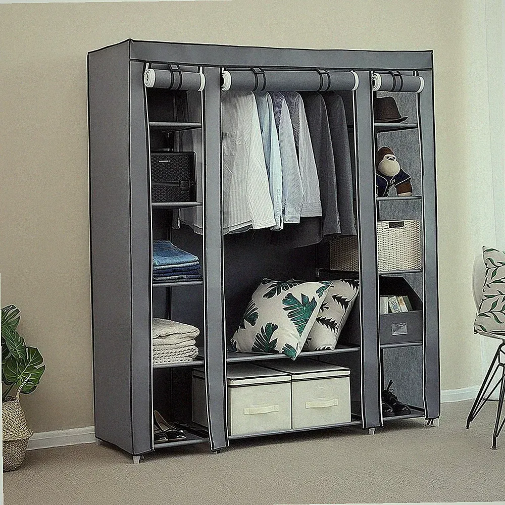 Großer Kleiderschrank aus Stoff Kleiderschrank Tragbarer Schrank 175*150*45CM