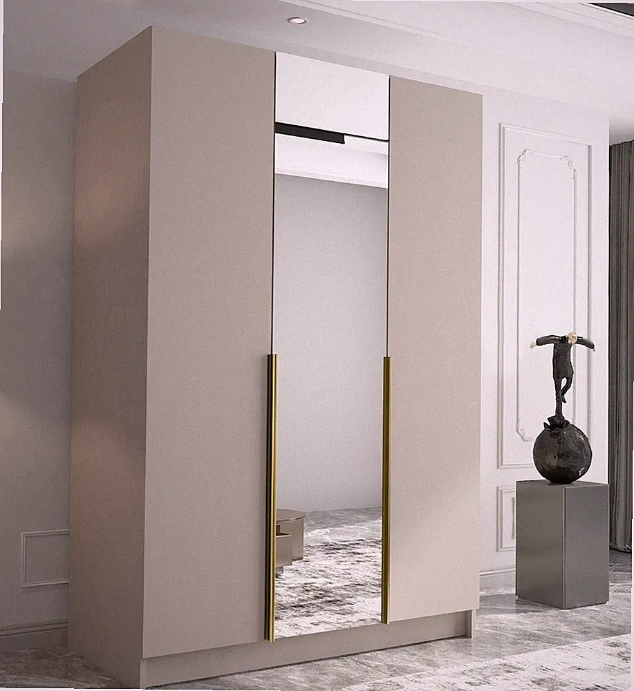 Großer Kleiderschrank mit Spiegel Margito 2, 3-türig, Metallgriffe, Original M24