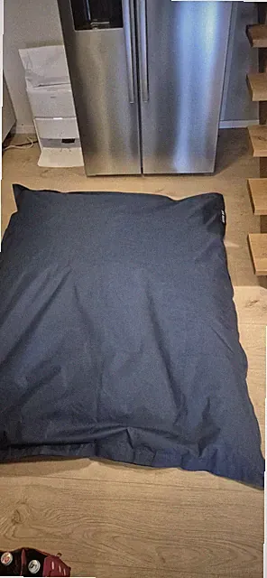 Großer Sitzsack Bean Bag Chair Grau Stoff Sofabezug