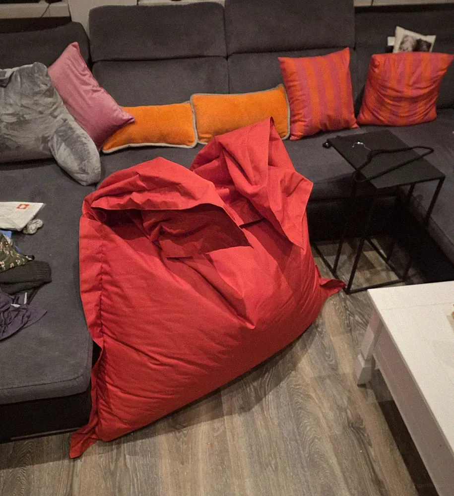 Großer Sitzsack rot einfarbig, 1-Sitzer Sitzkissen, Unisex Erwachsene