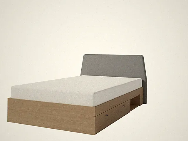 Großes Einzelbett Alessio 13E 120x200cm Bett mit 2 Schubkasten und Fach Modern