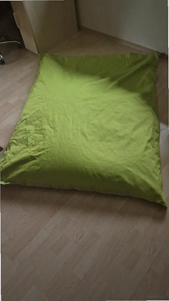 Grüner Sitzsack Kissenform 120x150cm, EPS-Perlen, Polyester, Indoor