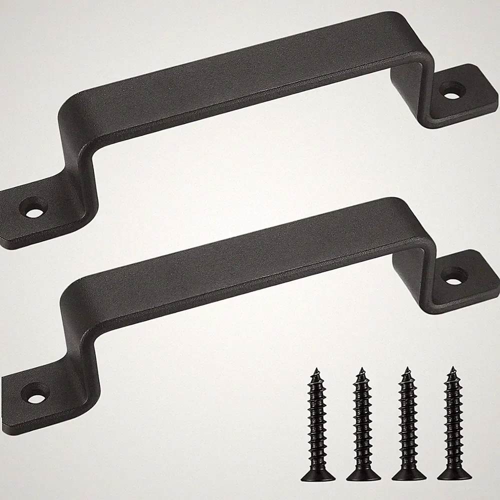 Gusseisen Türgriffe Vintage 2er-Set Schwarz Rostbeständig Möbelgriffe Türzubehör