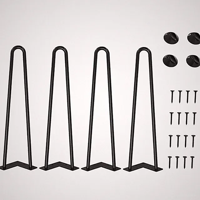 Haarnadel Tischbeine 40cm Stahl Schwarz Industriestil Möbelfüße DIY Tisch