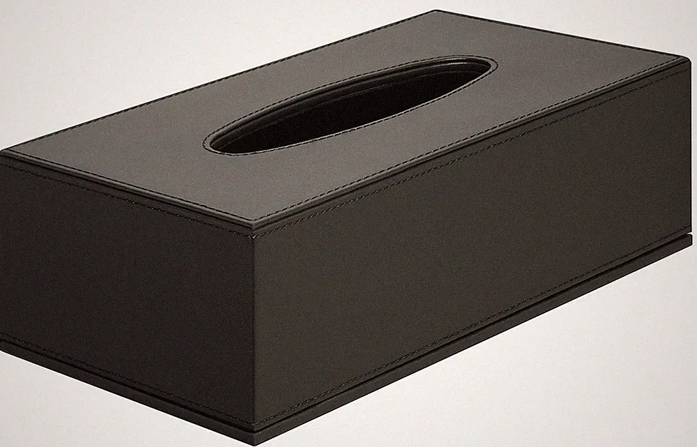 Häfele Kosmetik Tuchbox schwarz MDF Kunstleder Aufbewahrungs Box Taschentücher