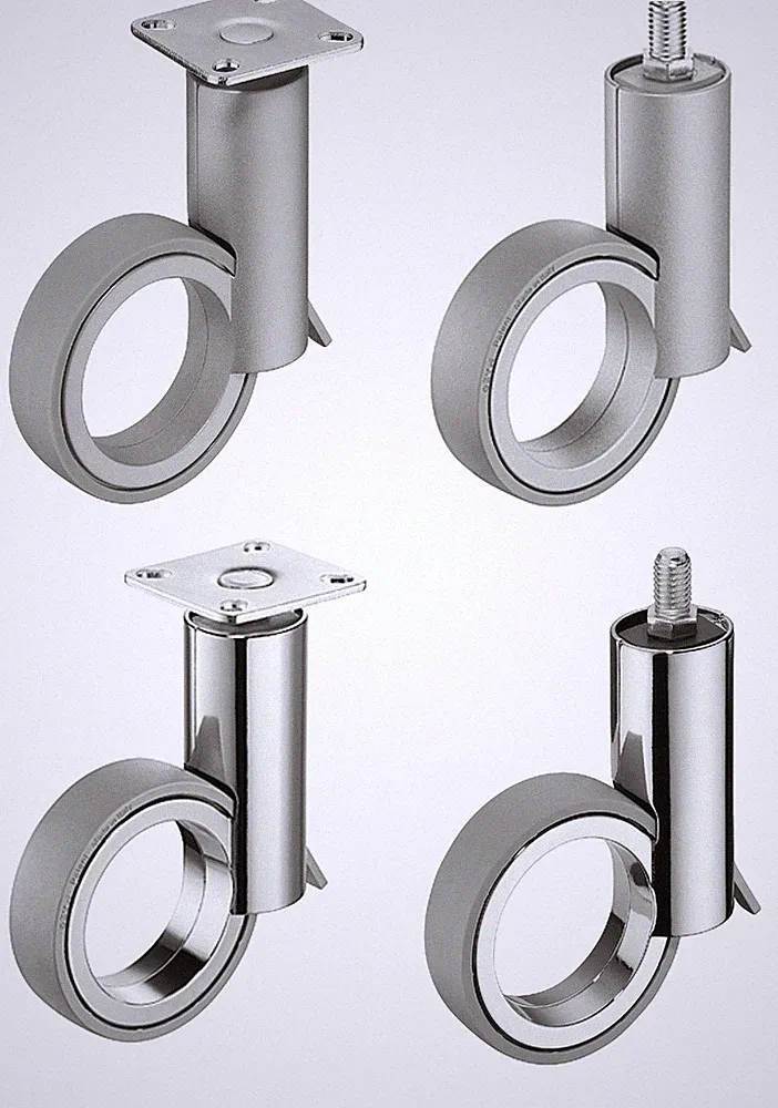 Häfele Möbelrolle Kastenrolle 50 kg Lenkrolle Rolle Design lenkbar 50 kg silber