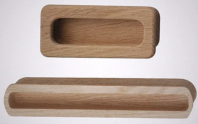 Häfele Muschelgriff Eiche Einlassgriff Holz Echtholz natur zum Kleben Möbelgriff