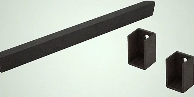 Häfele Schrank-Rohr Set eckig Alpine Style Kleider-Stange schwarz Eisen 1800 mm