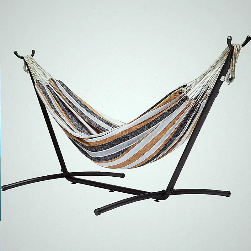 Hängematte mit Gestell 117x300cm Stoff Universal für Garten Balkon Set