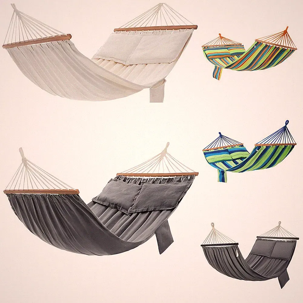 Hängematte Outdoor mit 2 Kissen bis zu 300 kg belastbar 210 x 150 cm