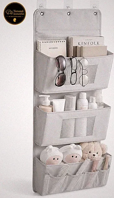 Hängeorganizer 3 Ebenen für Badezimmer und Kleiderschrank, 40x90cm, grau