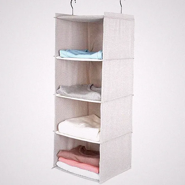 Hängeregal Kleiderschrank 4 Fächer Wandregal Baumwolle Camping Schlafzimmer
