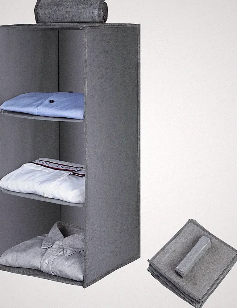 Hängeregal Kleiderschrank,Hängeaufbewahrung Schrank Organizer Mit 3 Fächern,Falt