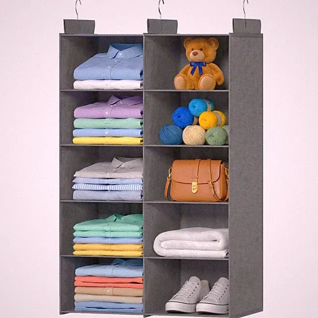 Hängeregal Kleiderschrank Organizer 5 Etagen platzsparend grau