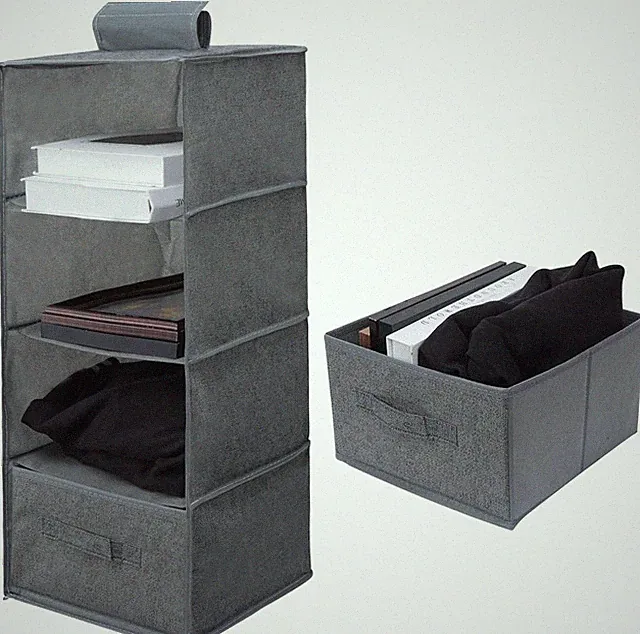 Hängeregal Schrank Organizer mit 4 Fächern, Hängeaufbewahrung mit 1 Schublade, H