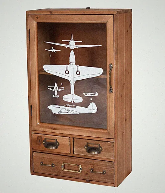 Hängeschrank Retro Küchenvitrine Vitrinenschrank Holzvitrine Wandschrank Antik